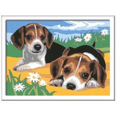 Ravensburger - Creart Beagle Puppies - Painting By Numbers - Arts & Crafts