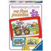 Ravensburger - I Miei Primi Puzzle - Escavatori, Trattori e Camion Ribaltabili - 3X6 Pezzi - Puzzle