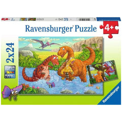 Ravensburger - Giocando con i Dinosauri - 2x24 Pezzi - Puzzle