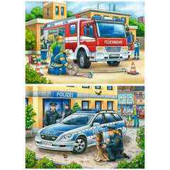 Ravensburger - Polizia e Vigili del Fuoco - 2x12 Pezzi - Puzzle