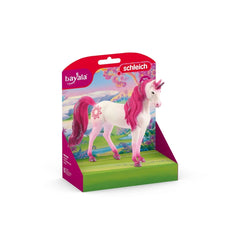 Mandala Unicorn Sea toy figurine in a colorful packaging box with a floral design and clear plastic window.
