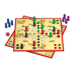 Schmidt Spiele - Don't get angry board game featuring a central grid board and colorful game pieces on smaller red boards.