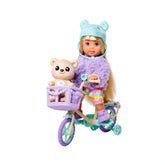 Simba - Evi LOVE Bambola con Bicicletta - Set di Giocattoli e Figure