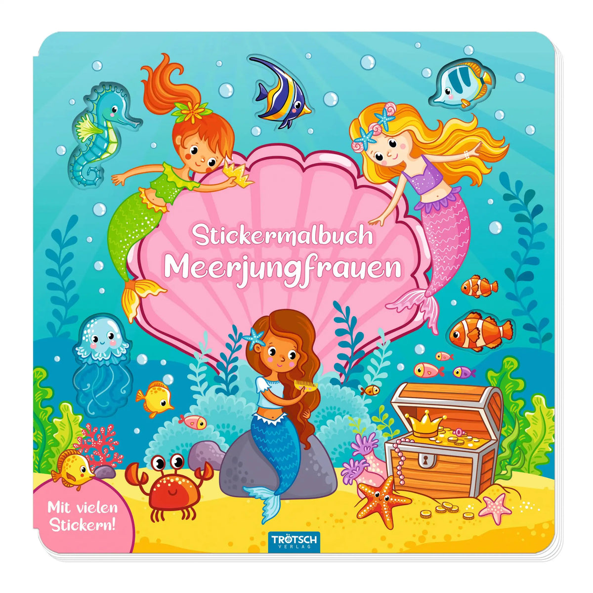 TROTSCH - Mermaid Sticker Colouring Book Arts and Crafts - German Edition