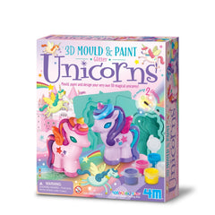 4M - Stampi e Pittura 3D Unicorni Glitter - Arte e Fai da Te