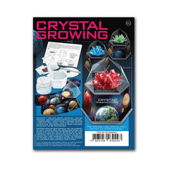 4M Crystal Growing Red Edition toy playset packaging features glossy blue background with white and pink outlined text.