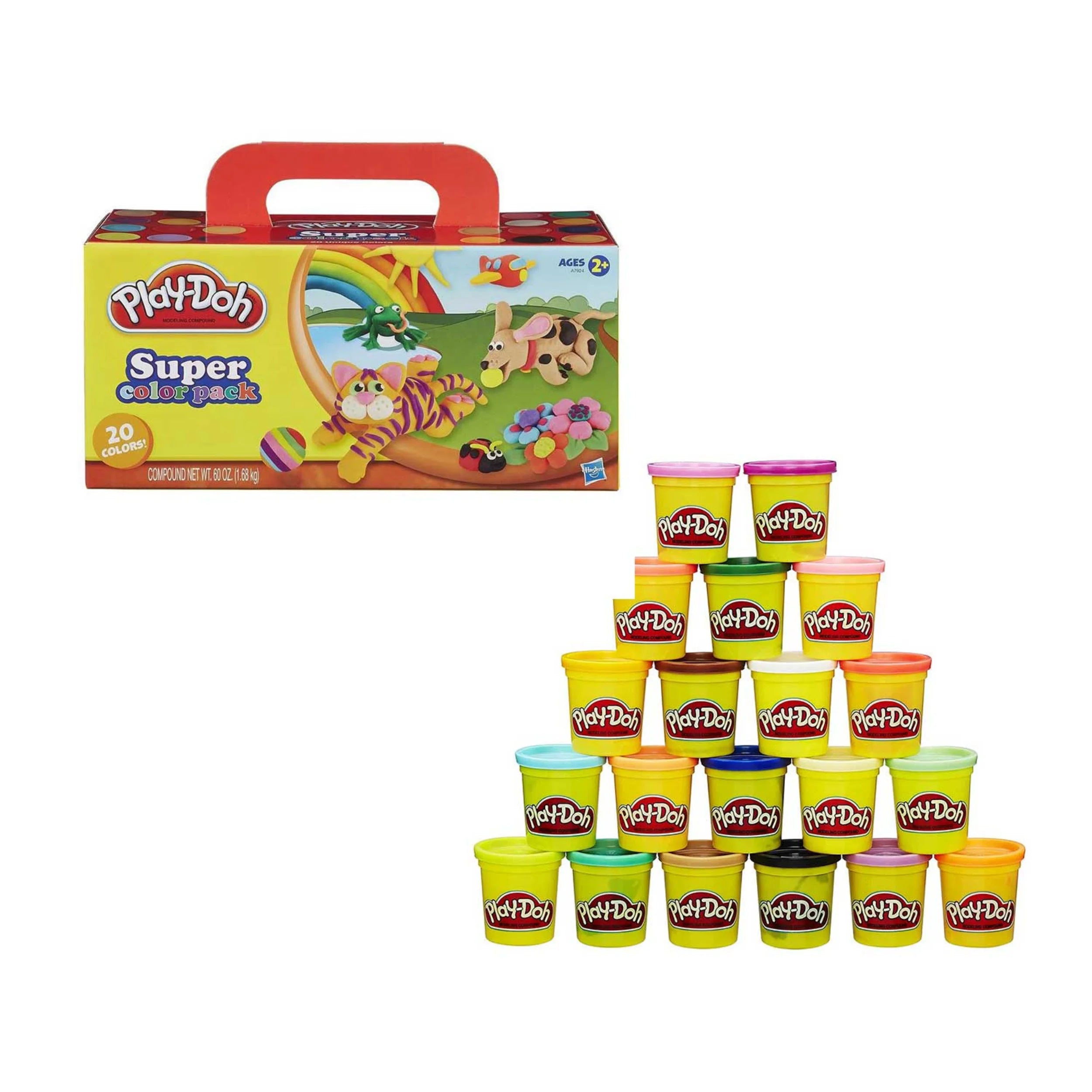 Hasbro-Play-Doh Super Color Pack, 20-Piece, 60 Oz Multi-Colored Non Toxic  Toy