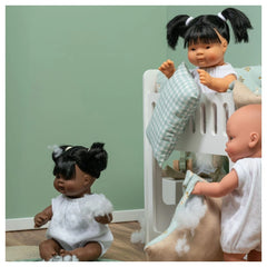 Asi - Bambole - Set di biancheria Cloe - Verde Bianco reversibile - 3 Anni