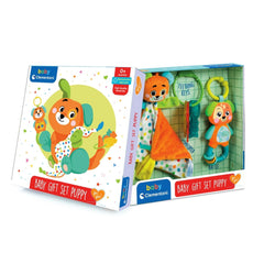 Baby Clementoni - Set Regalo Doudou per Bambini con Giocattoli da Ordinare e Impilare a Forma di Cucciolo