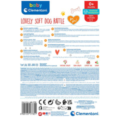 Baby Clementoni - Lovely Soft Dog Rattle