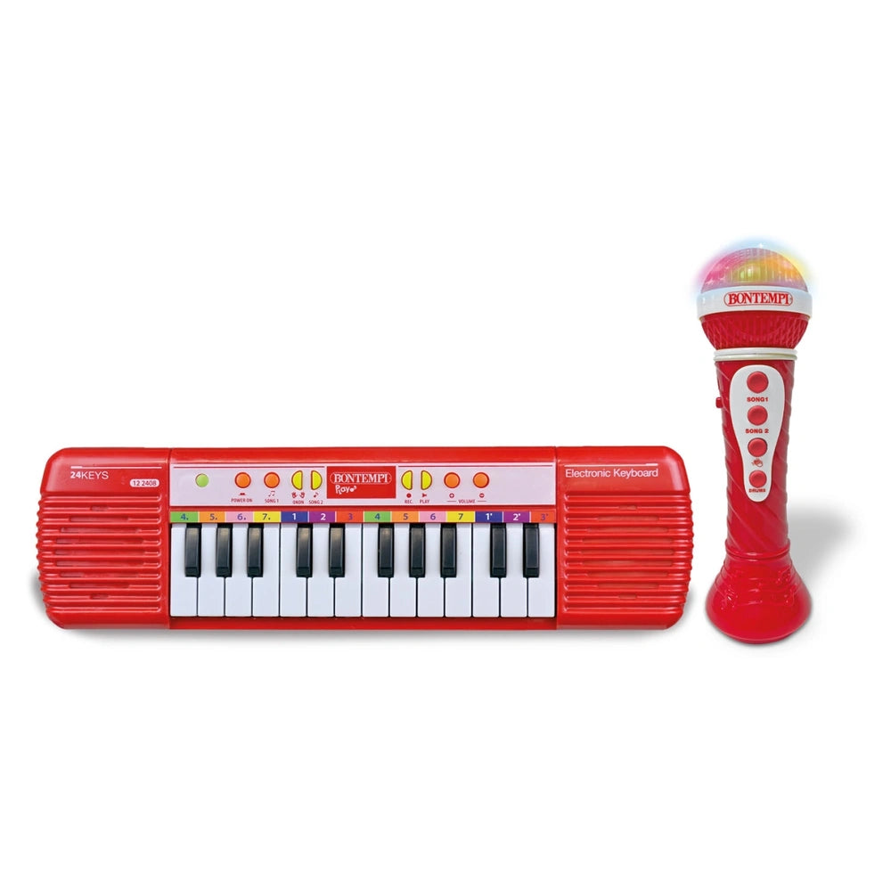 Bontempi - 24-key electronic keyboard and microphone set - Educational Musical Instruments - Age +3 - 54031934