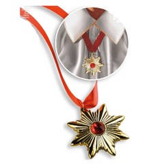 Carnival Toys - Medaglione d'Oro di Dracula Vampiro con Gemma Rubino Rossa - Professioni Fittizie e Gioco di Ruolo