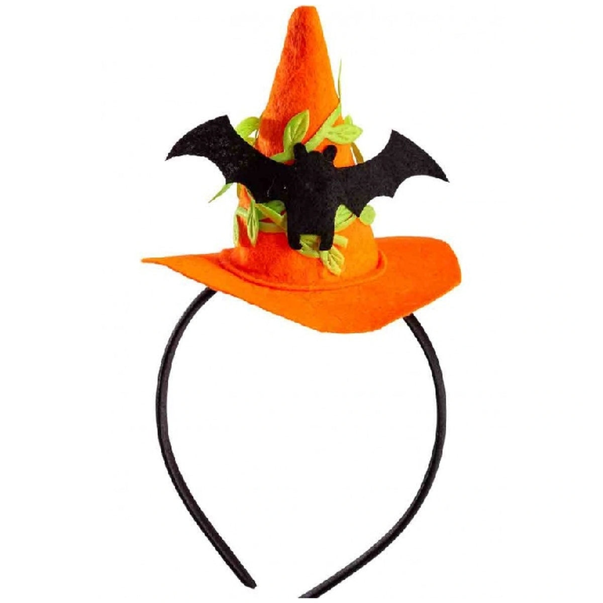 Carnival Toys - Cappello da Strega con Fascia per Capelli a Forma di Pipistrello in Feltro per Divertenti Costumi di Halloween - Professioni Immaginarie e Gioco di Ruolo
