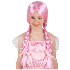 Carnival Toys - Parrucca Lunga Rosa Con Treccine Per Bambini Perfetta Per Travestimenti E Gioco Immaginativo - Professioni Fittizie E Gioco Di Ruolo
