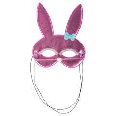 Carnival Toys - Metal Pink Rabbit Fabric Mask For Fun Dress Up And Imaginative Play - Pretend Professions And Role Playing
