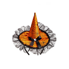 Carnival Toys - Cappello di Raso Arancione con Fiocco e Pizzo per Divertimento in Costume - Professioni Immaginarie e Gioco di Ruolo