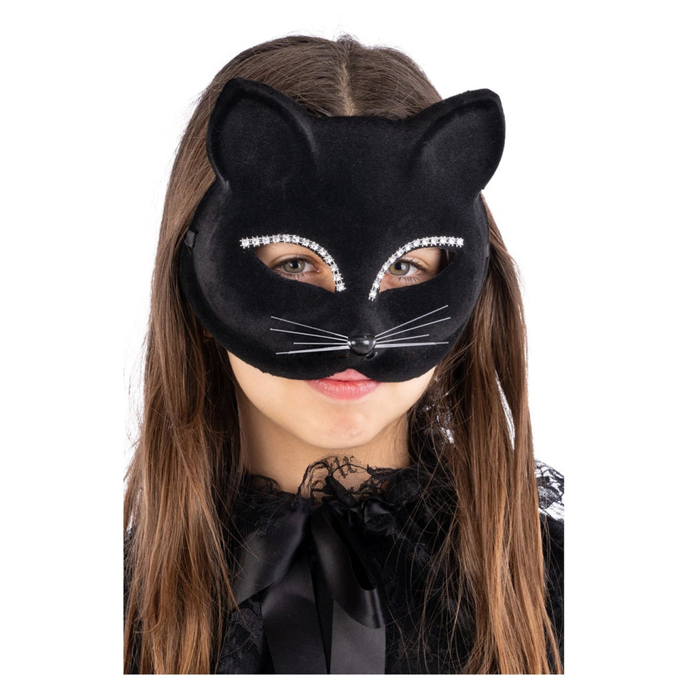 Carnival Toys - Giochi di ruolo - Maschera di velluto gatto - Nera - 6+ Anni