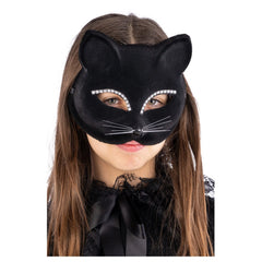 Carnival Toys - Giochi di ruolo - Maschera di velluto gatto - Nera - 6+ Anni