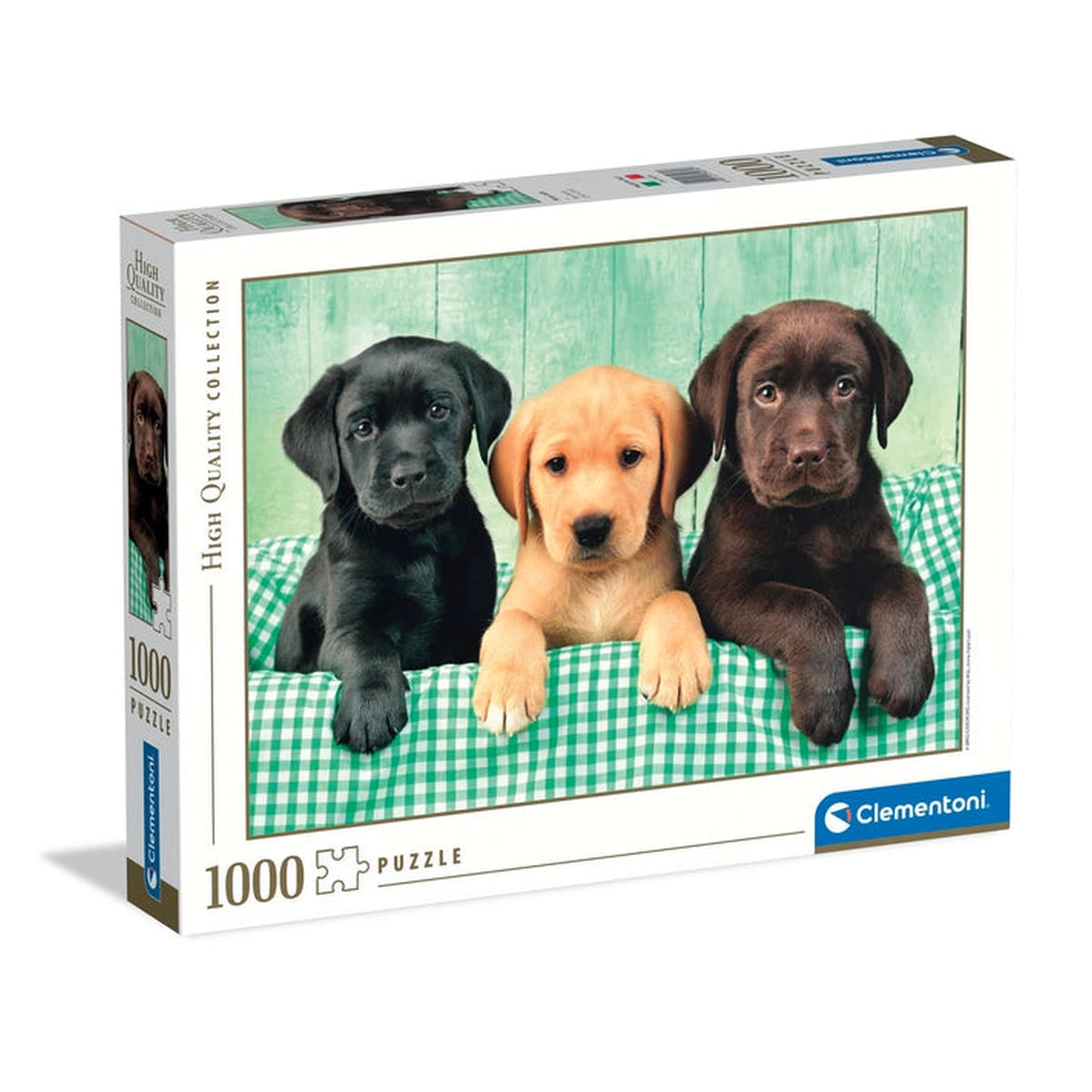 Clementoni Collezione Alta Qualità - Puzzle 1000 Pz Tre Cuccioli di Labra