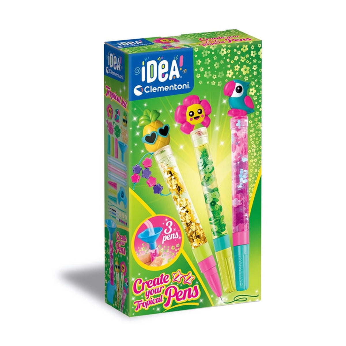 Clementoni - IDEA-Create-Your-Pens-Tropical - Arts-&-Crafts