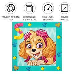 DIAMOND DOTZ - DOTZIES PAW PATROL Skye Pittura di Diamanti - Arte e Fai da Te