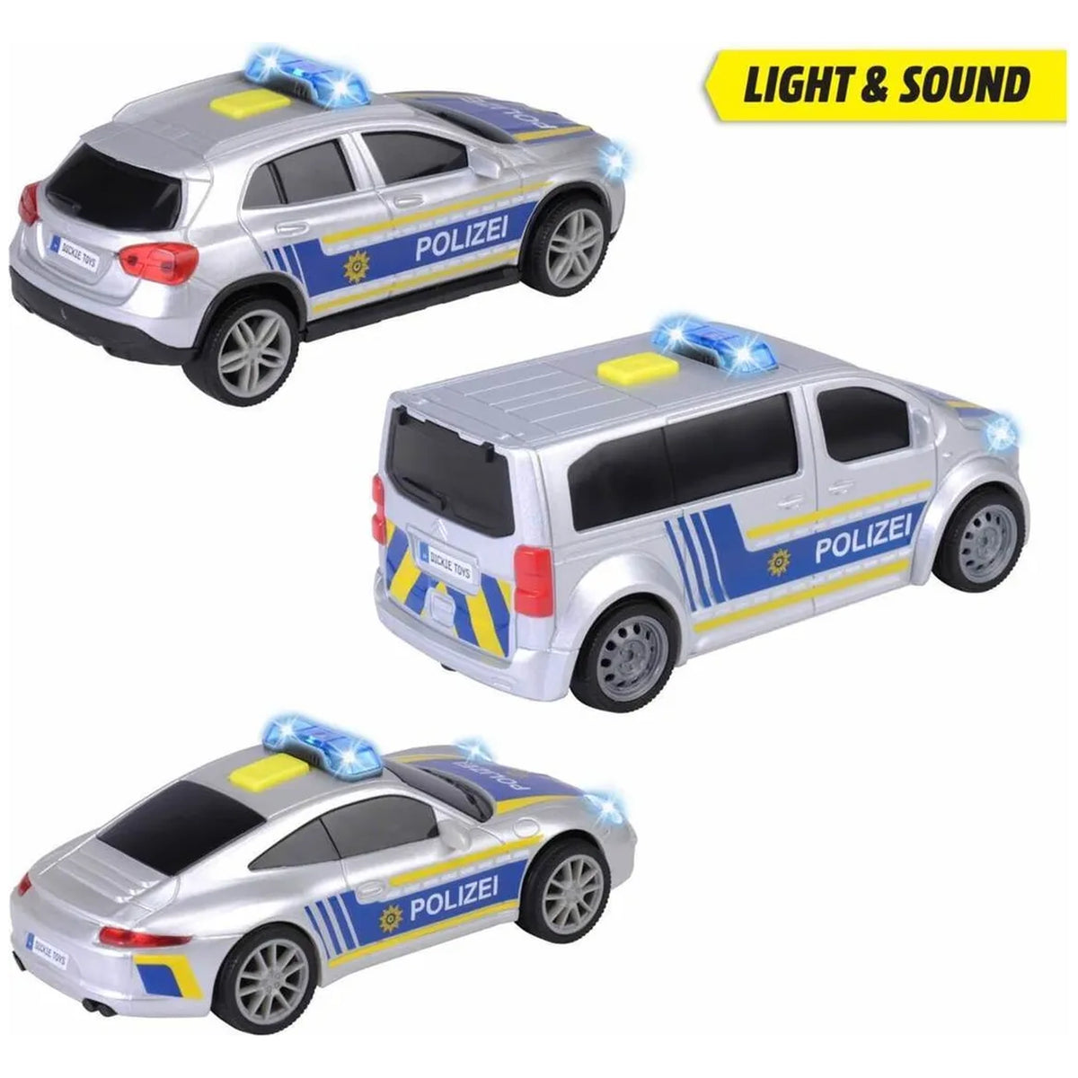 Dickie - Police Unit Assortment With Lights And Sounds Play Vehicles