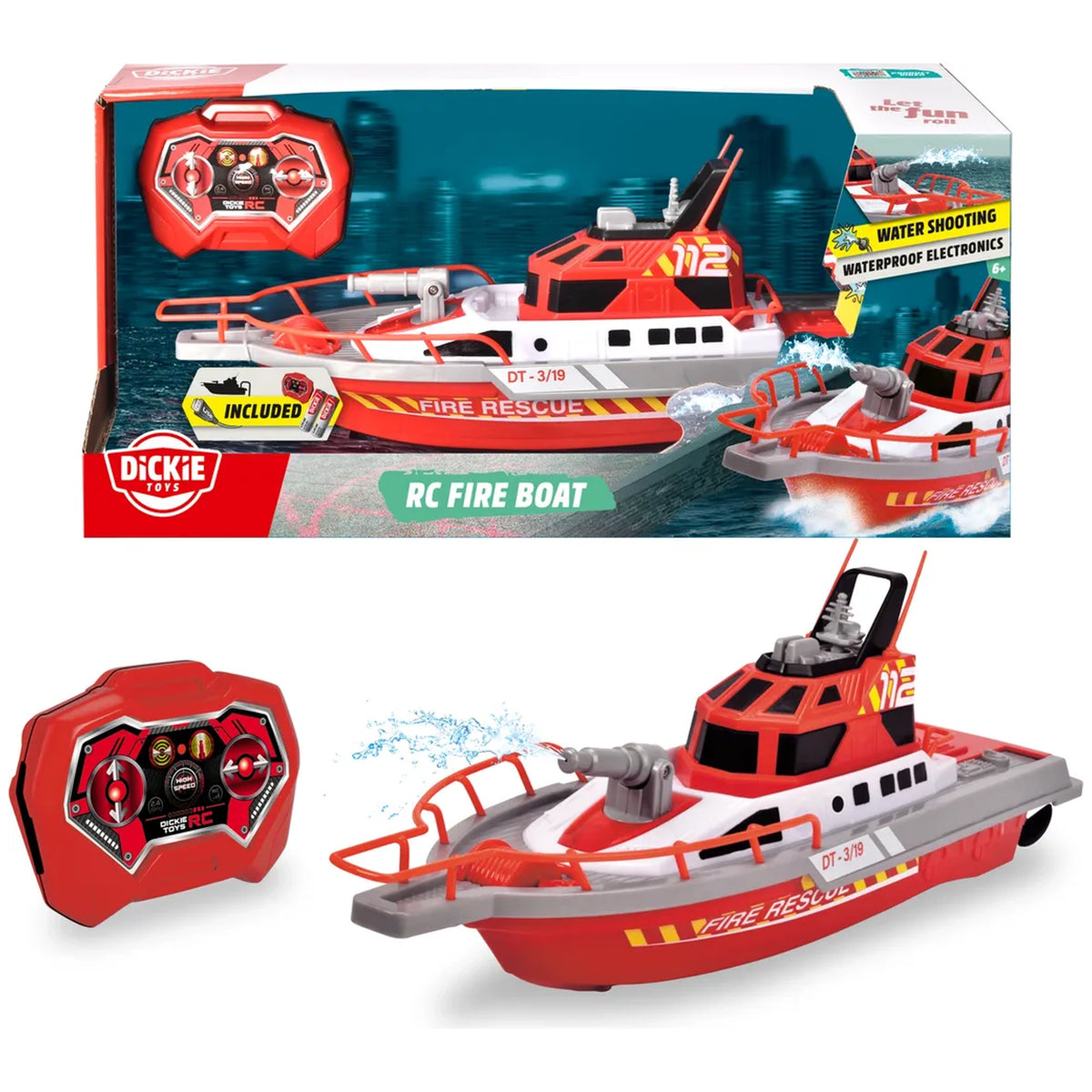 Dickie - Remote-Controlled Fire Boat Play Vehicles