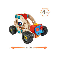 Eichhorn Construct - Beach Dune Buggy Construction Set for Kids Ages 4 Years+ - 84-Piece FSC-Certified Wooden Engineering Toy with Heavy Duty Wheels and Stable Chassis Body