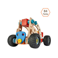 Eichhorn Construct - Beach Dune Buggy Construction Set for Kids Ages 4 Years+ - 84-Piece FSC-Certified Wooden Engineering Toy with Heavy Duty Wheels and Stable Chassis Body