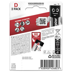 Batteria Energizer Max Lr20 D Alcalina-Manganese 1.5 V 2 Pezzi