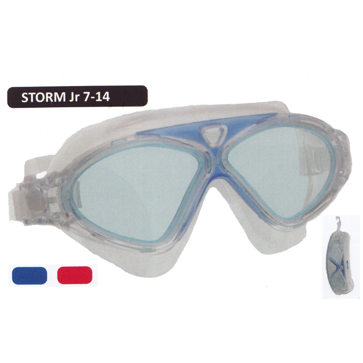 Escubia - Occhialini da nuoto in silicone anti-allergia Storm Junior Età: 7 - 14