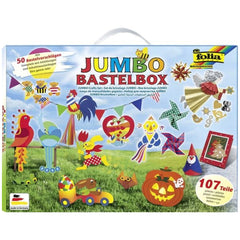 Folia - Jumbo Bastelbox Scatola per Lavoretti di Carta 107 Pezzi Multicolore - Arti e Mestieri
