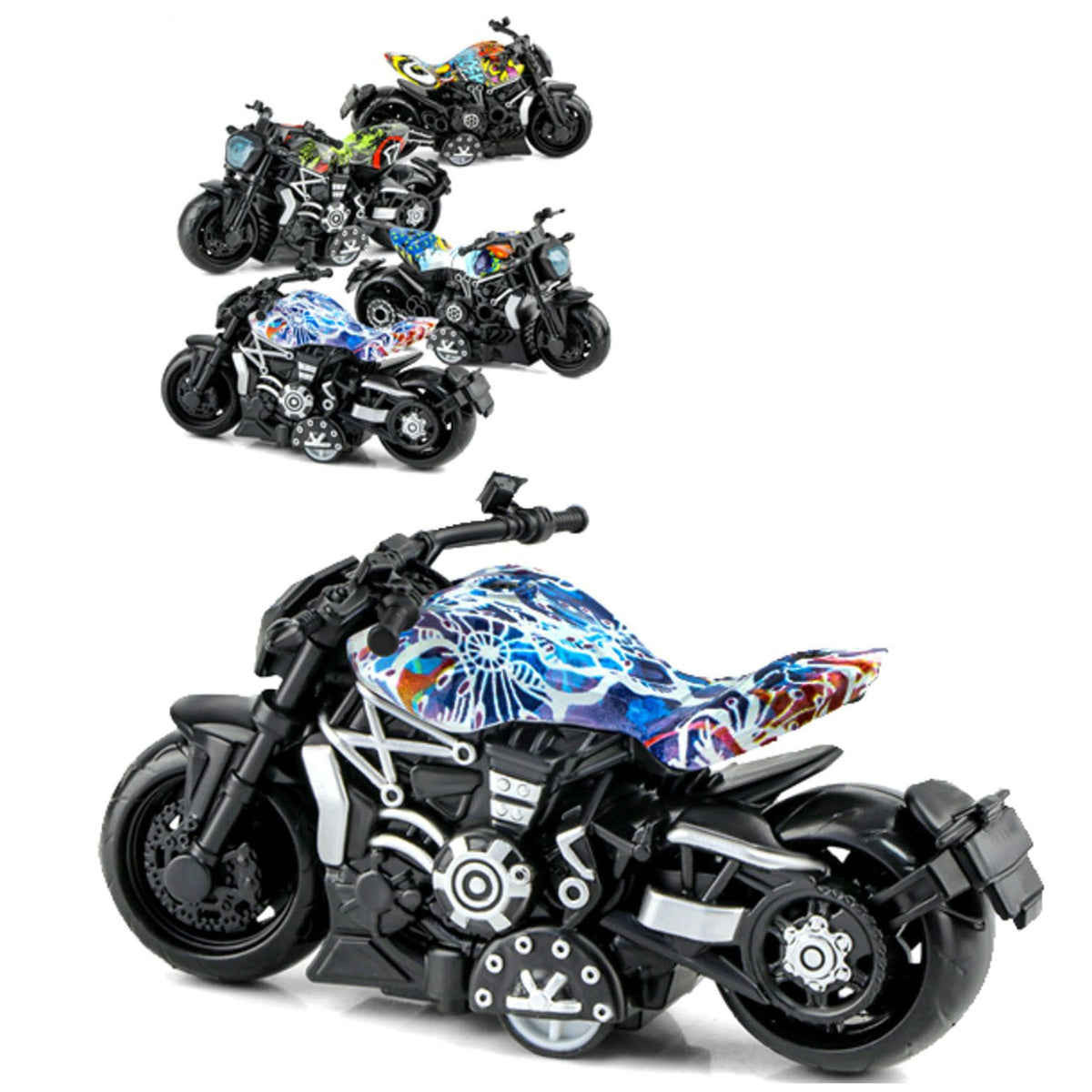 Ginmar - 1:32 Scale Die-Cast Pull-Back Motorcycles