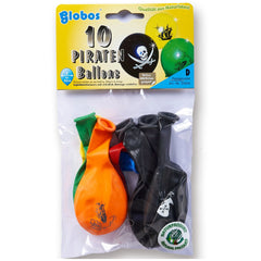 Globo - Pirate Balloons - Pack Of 10 Assorted Designs
