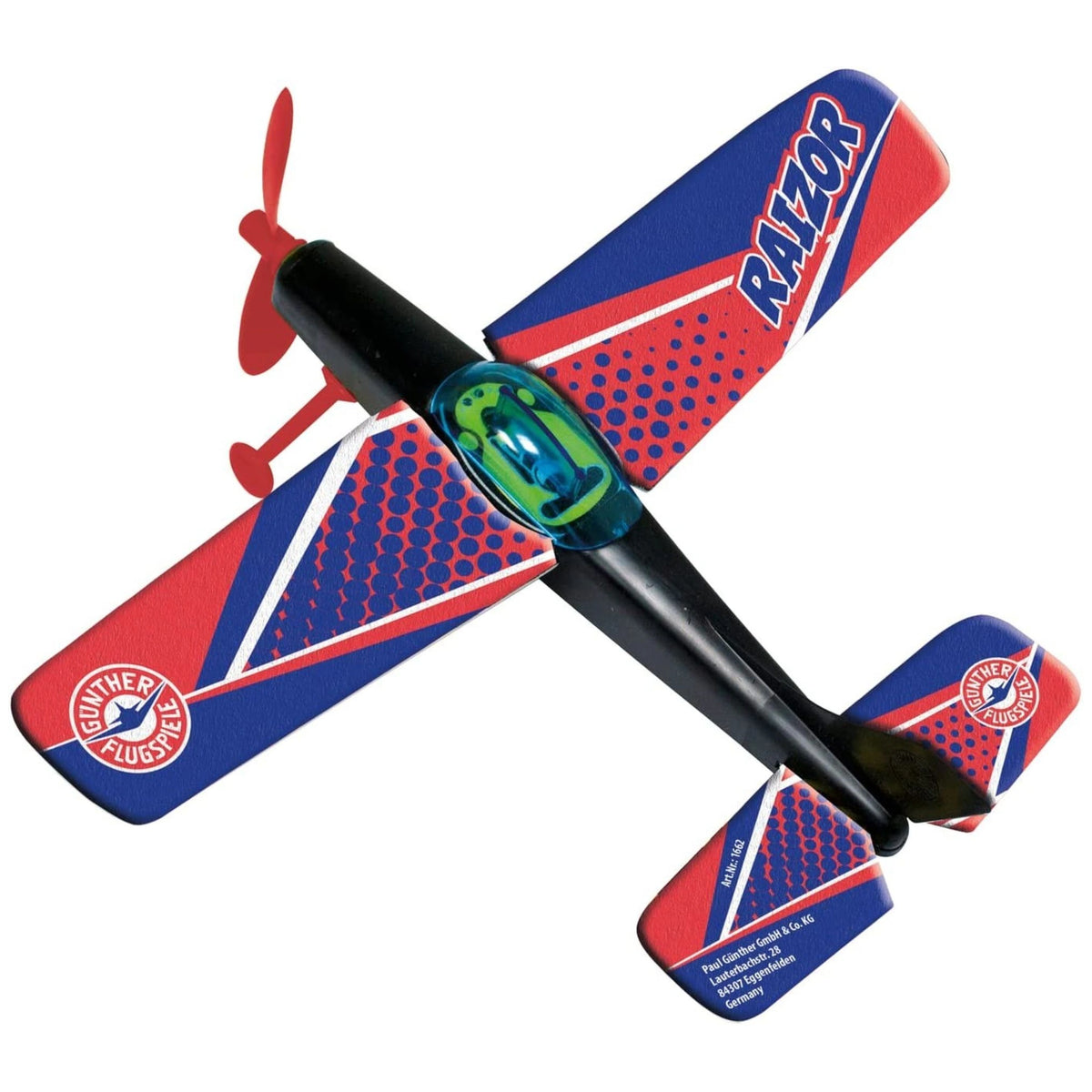 Gunther Flugspiele - Raizor Flying Propeller With Rubber Motor 25X22Cm - Outdoor Play Equipment