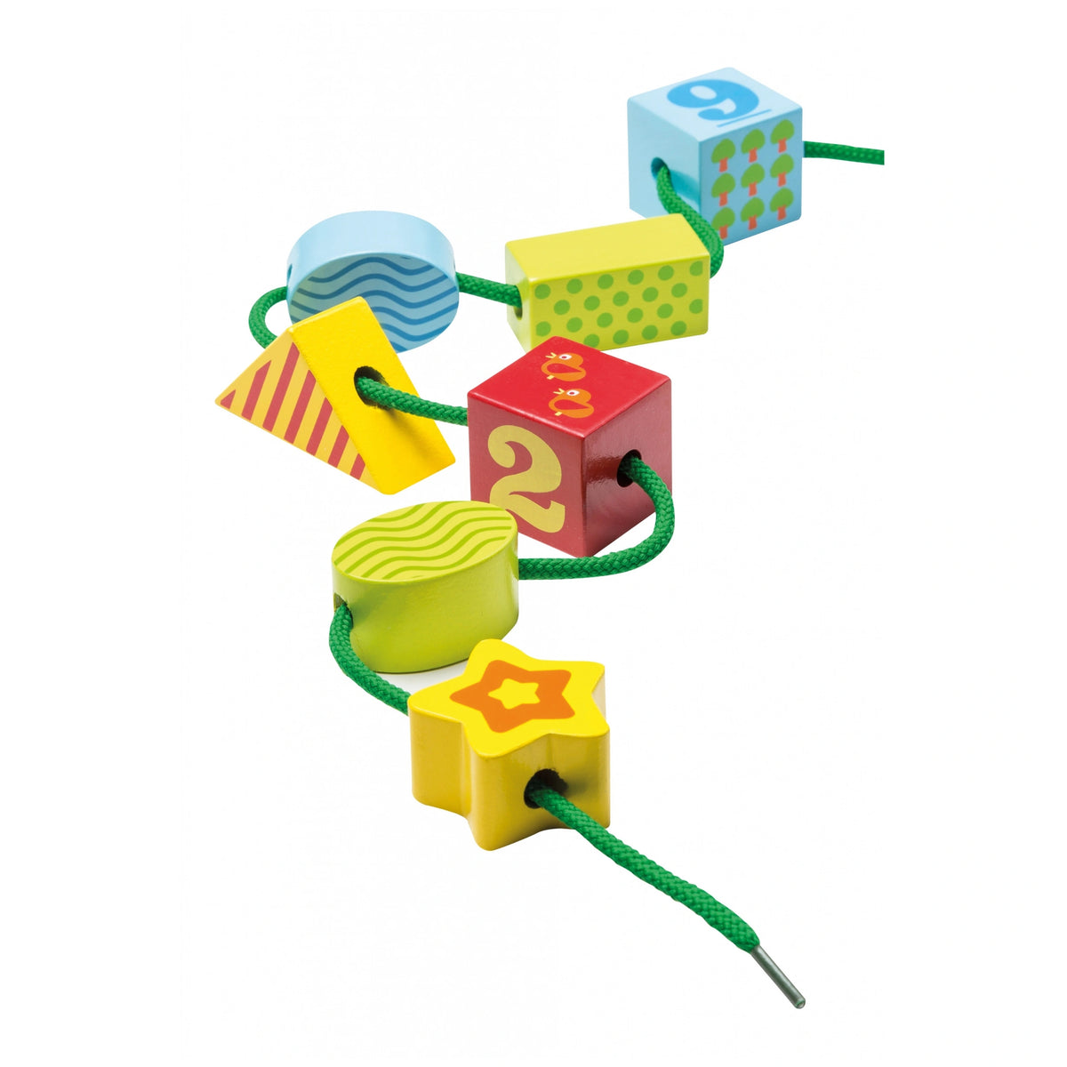 Johntoy - Set di Blocchi di Legno da Infilare in Scatola di Stoccaggio - Giocattoli per Attività per Bambini