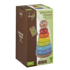 Johntoy - Torre di Impilamento in Legno - Giocattoli per Ordinare e Impilare