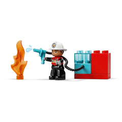 LEGO - Camion dei pompieri DUPLO con tubo e pompiere - Giocattoli da costruzione