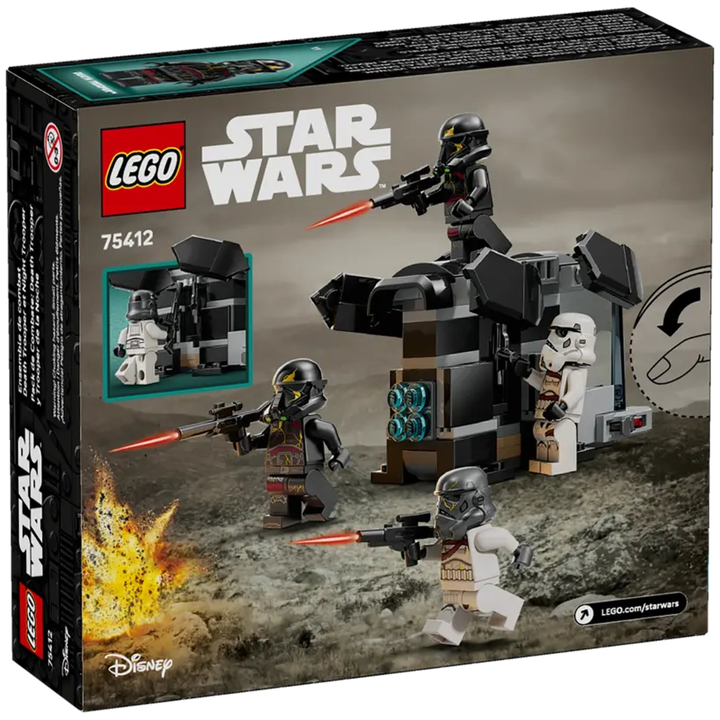 LEGO Star Wars Death Trooper & Night Trooper Battle Pack box featuring two minifigures with blasters and a dropship.