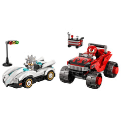 LEGO - Sonic the Hedgehog Auto di Silver contro Monster Truck di Knuckles - Set di Giocattoli da Costruzione