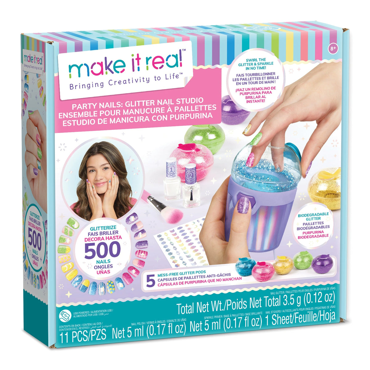 MAKE IT REAL - Party Nails Glitter Nail Studio - Makeup