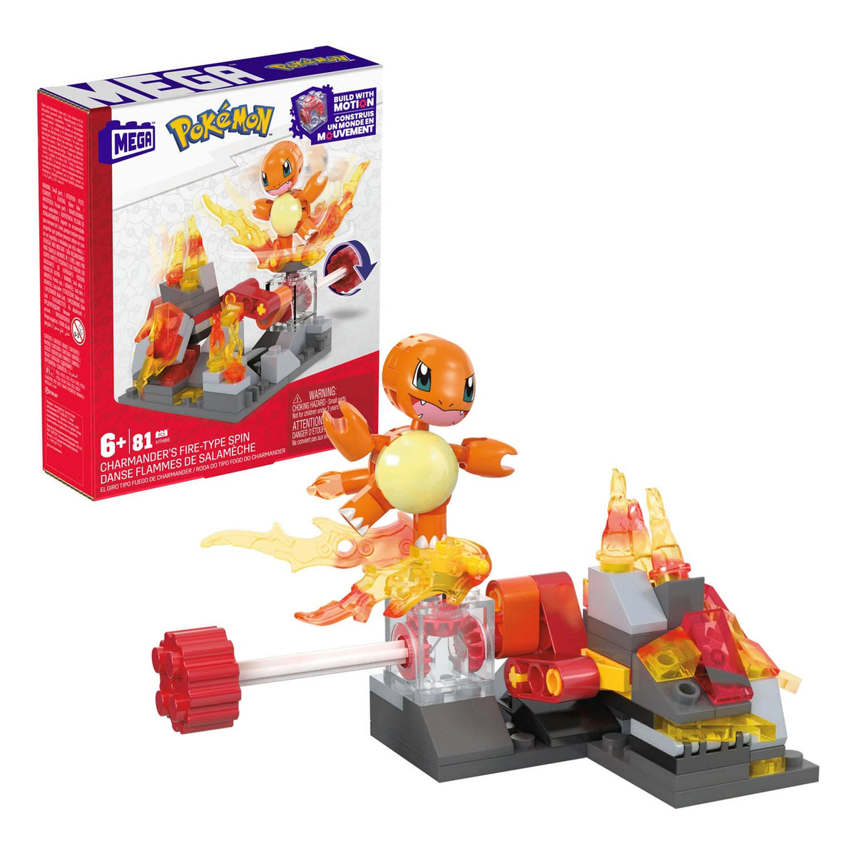 Mattel - MEGA Construx Pokémon Charmanders Fire-type Spin - Construction Set Toys