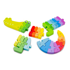 New Classic Toys - Puzzle dell'alfabeto - Coccodrillo - Giochi educativi