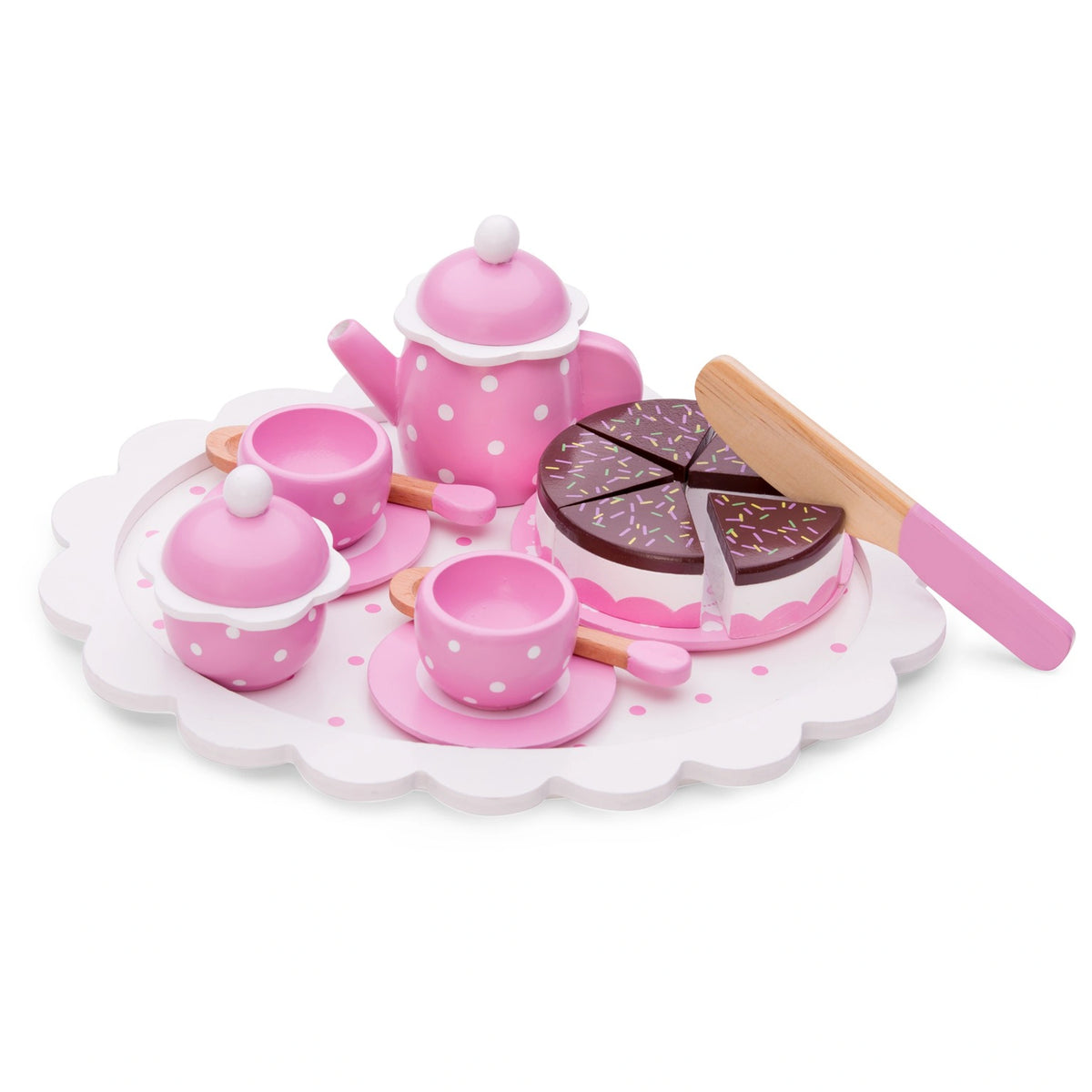 New Classic Toys - Set da tè con torta da tagliare - Rosa - Professioni e giochi di ruolo