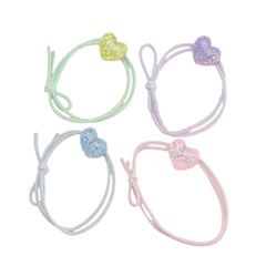 Nice - Set di 4 Elastici per Capelli Heartful - Cura Personale