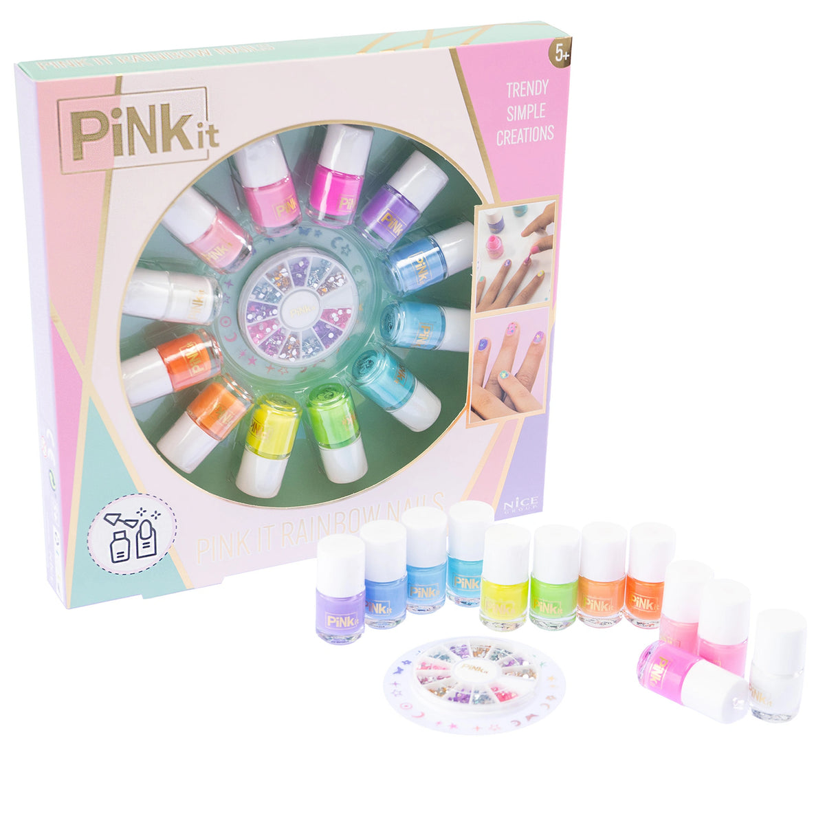 Nice - Set di 12 Smalti Pink It Rainbow - Trucco
