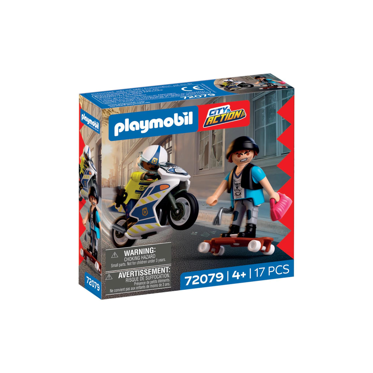PLAYMOBIL - Inseguimento in Moto - City Action - 4+ - Giocattoli - 72079 - 80772079