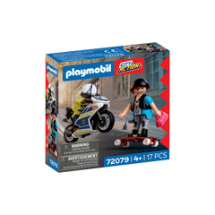 PLAYMOBIL - Inseguimento in Moto - City Action - 4+ - Giocattoli - 72079 - 80772079