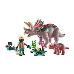 PLAYMOBIL - Set di Gioco della Famiglia Triceratopo