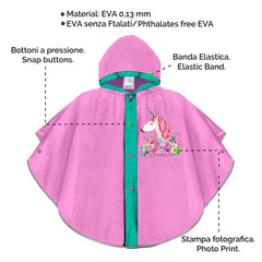 Perletti - Poncho - Poncho Magico Unicorno - Riflettente - 3-6 Anni